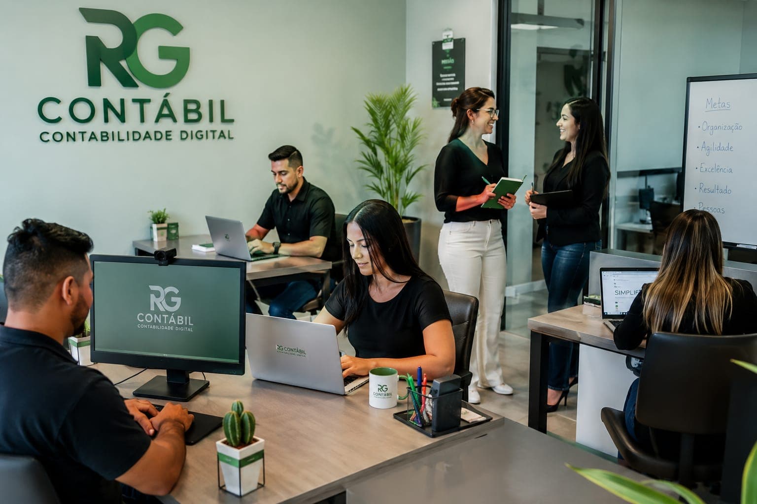 Equipe da RG Contábil no escritório